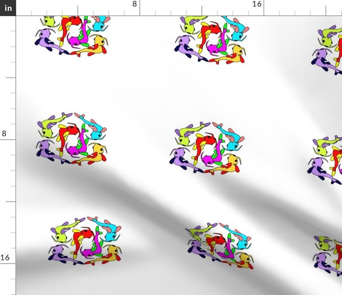 Catfish clipart abstract. Colorful fabrics digitally printed