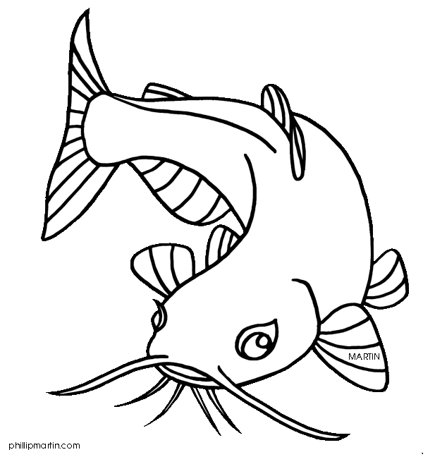 Catfish black and white. Clipart fish hito