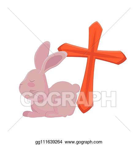 Catholic clipart cute. Vector illustration rabbit with
