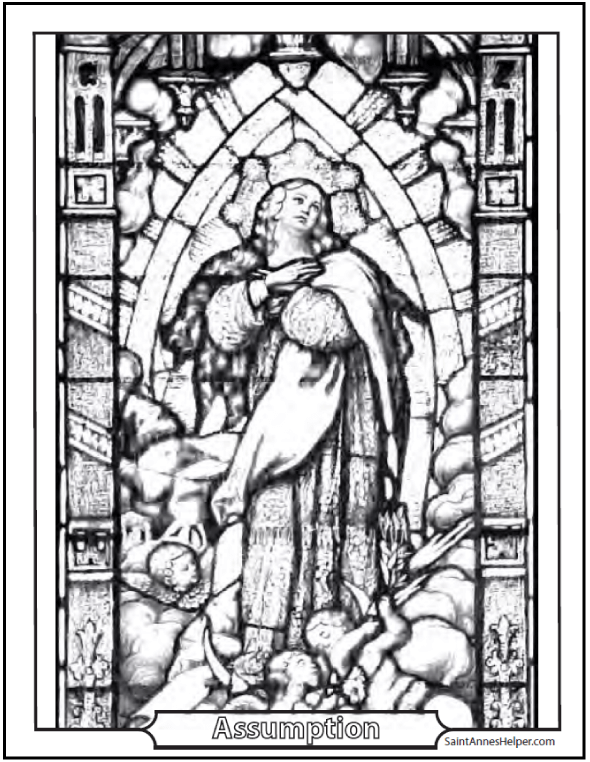 Catholic clipart stained glass.  coloring pages church