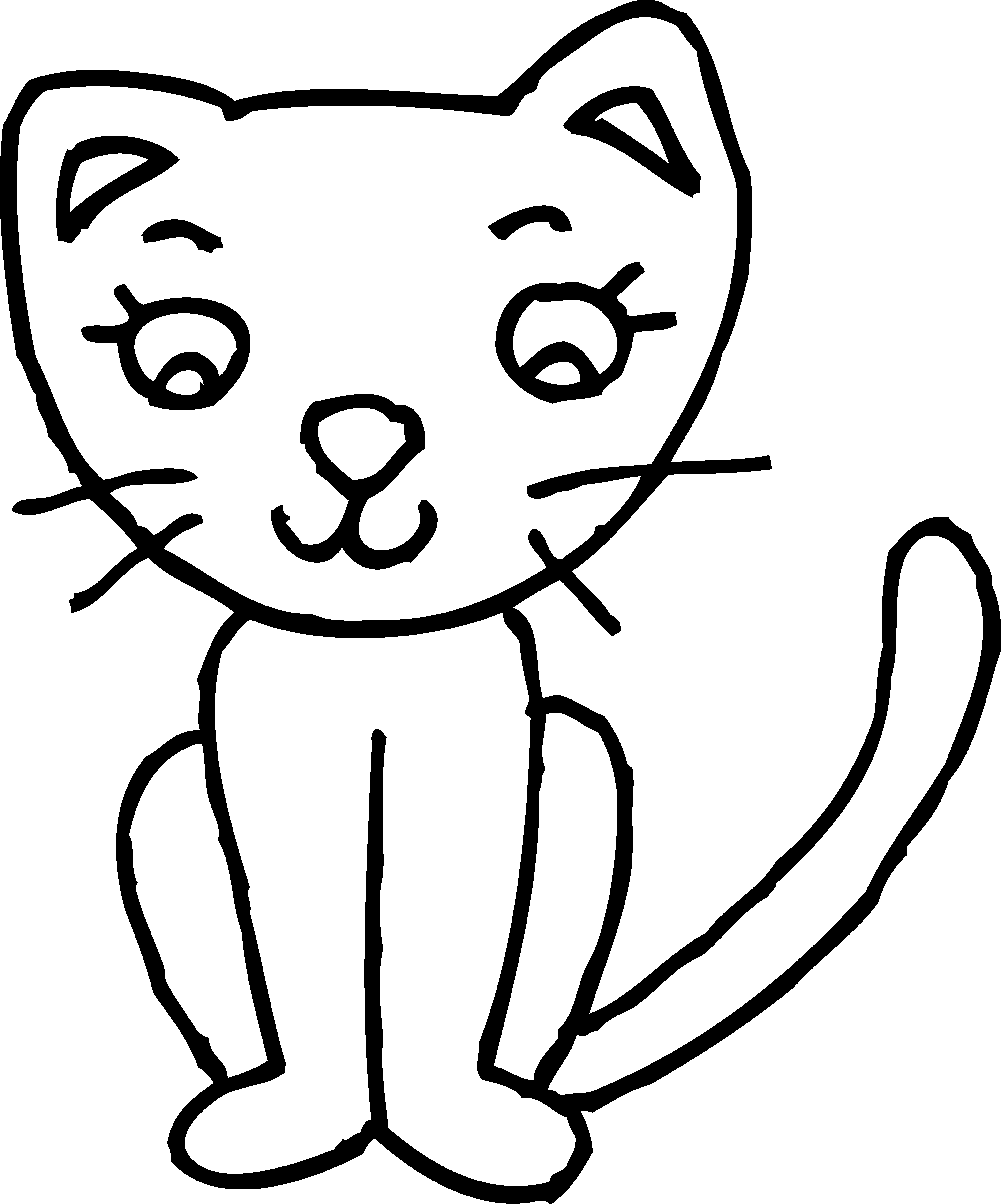 Clip art black and. Cat clipart easy