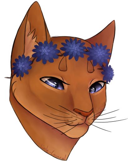 Flower crown by little. Cats clipart caracal
