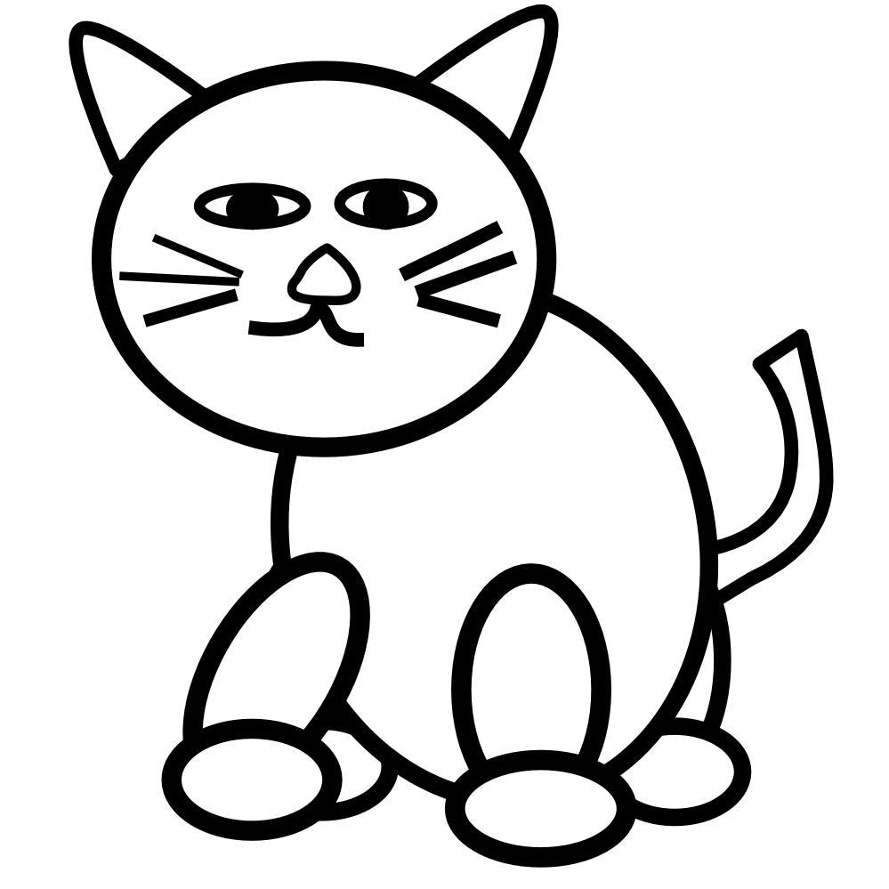 Simple drawing of cat. Clipart dogs easy