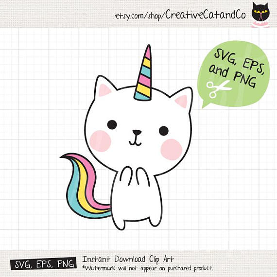 Svg files for cricut. Clipart unicorn cat