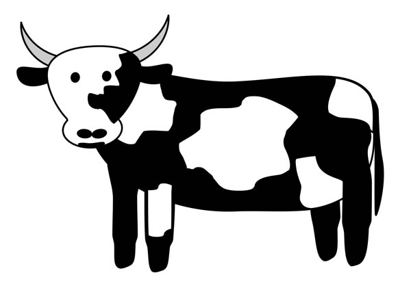 cattle clipart black and white