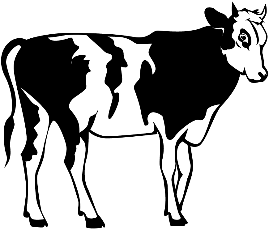 cattle clipart black and white