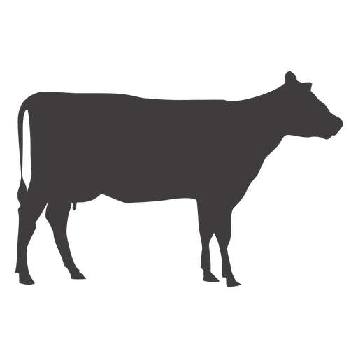 Silhouette of cow at. Cattle clipart body