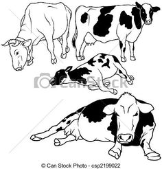 Great set of cows. Cattle clipart cow drawing
