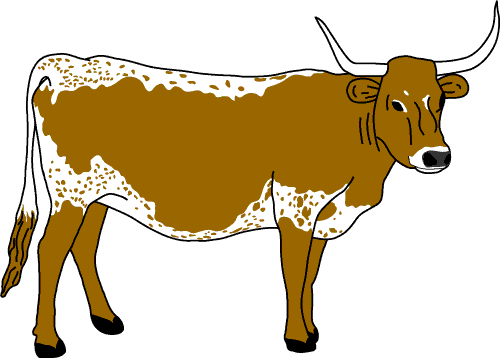 Cow . Cattle clipart longhorn cattle