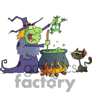 Witch clipart witch spell. Cartoon making a potion