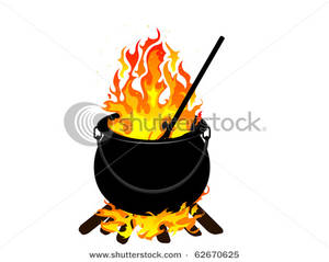 Flames bursting out of. Cauldron clipart fire