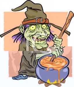 A creepy looking cartoon. Cauldron clipart fire