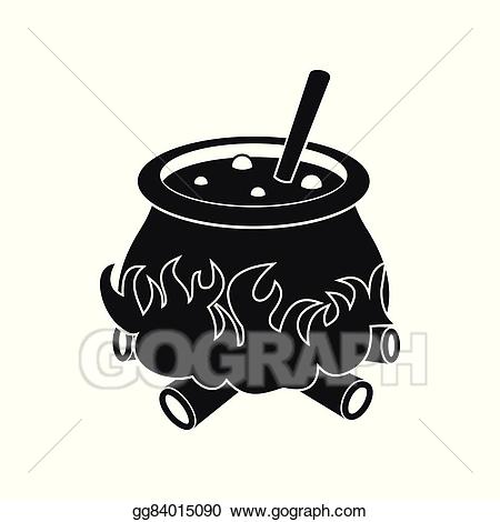 Cauldron clipart potion. Vector art with icon
