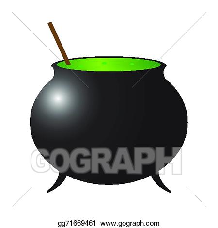 Art witch drawing gg. Cauldron clipart vector