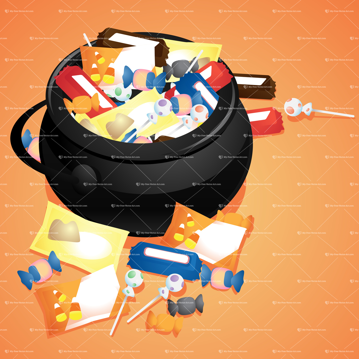 Cauldron clipart vector. Candy 