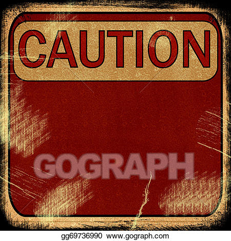 Caution clipart background. Stock illustration word on