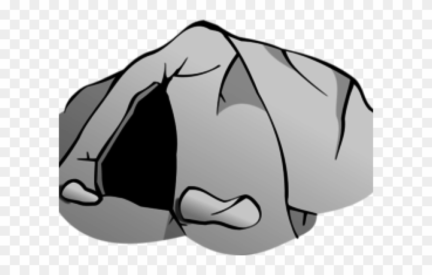 Cave clipart bear cave. Black and white png
