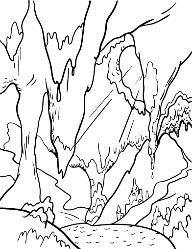 cave clipart coloring page