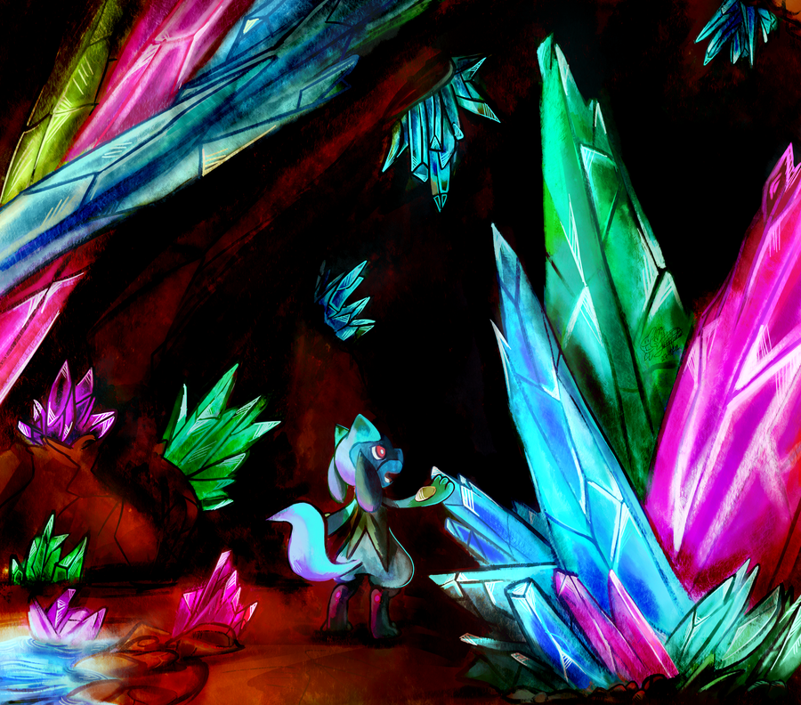 Cave clipart crystal cave. Pmd favourites by ninjafelines