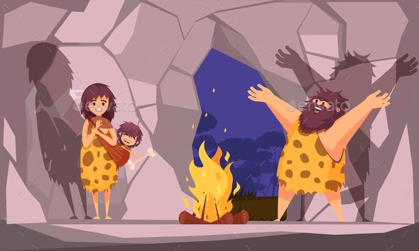 cave clipart family