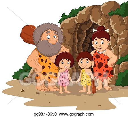 caveman clipart family