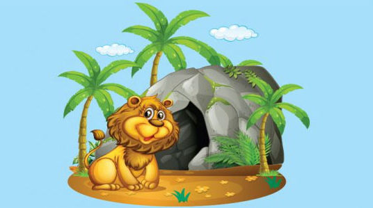 The that talked lion. Cave clipart lions