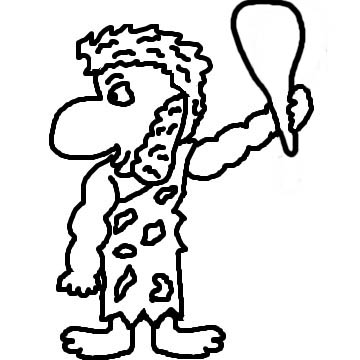 caveman clipart black and white