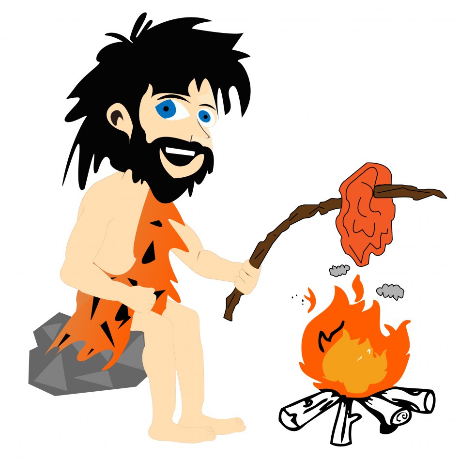 caveman clipart caveman fire