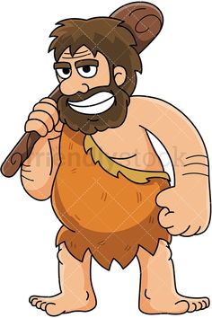 caveman clipart clothes
