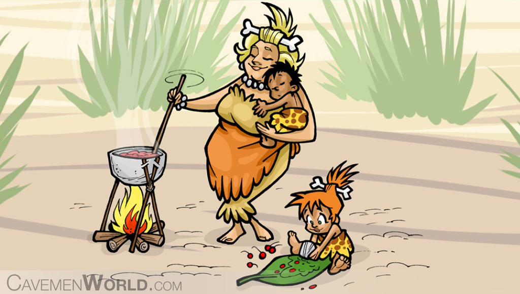 caveman clipart family