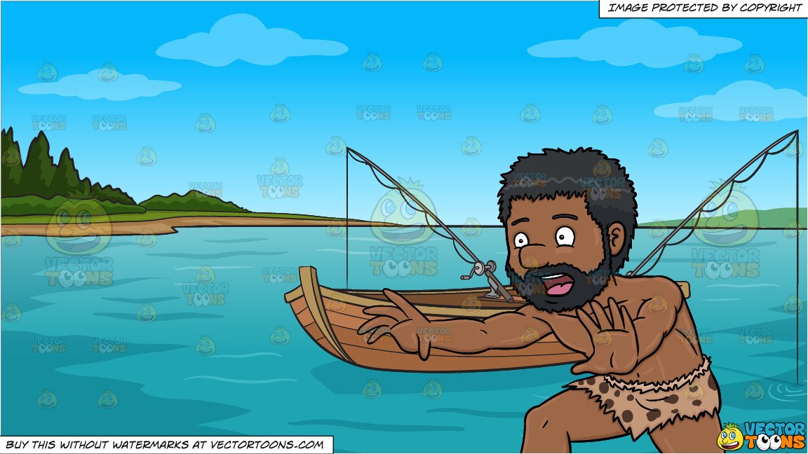 caveman clipart fishing