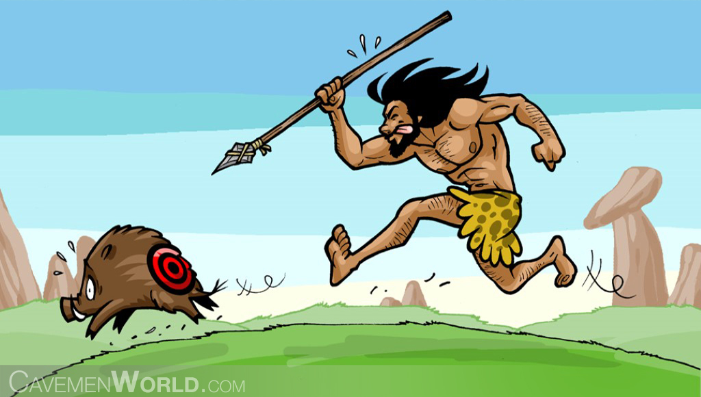 caveman clipart hunting