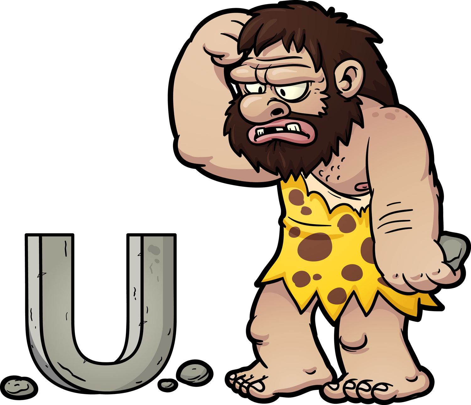 caveman clipart letter d