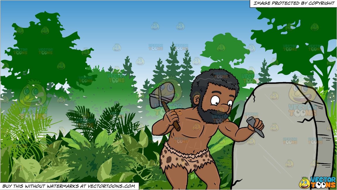 A black cheerfully works. Caveman clipart man jungle