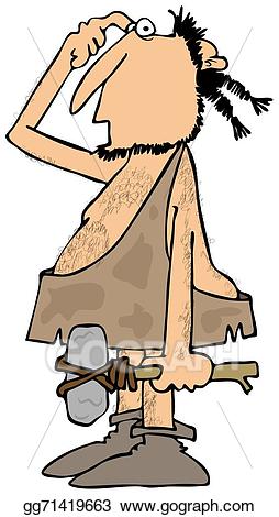 Caveman clipart rock. Clip art confused with
