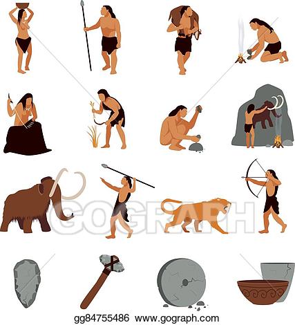 Caveman clipart tool. Vector stock prehistoric stone