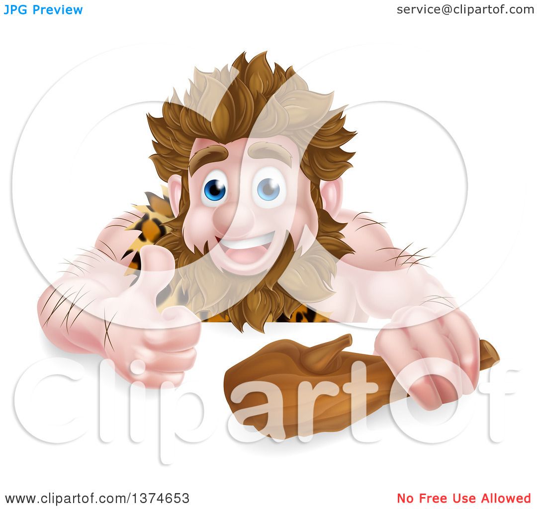 caveman clipart wooden club