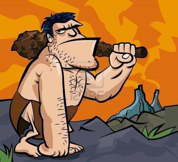 Caveman clipart wooden club.  best pre historic
