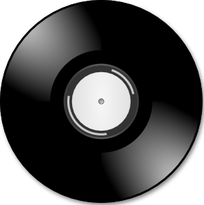 Vinyl disc record clip. Cd clipart black and white
