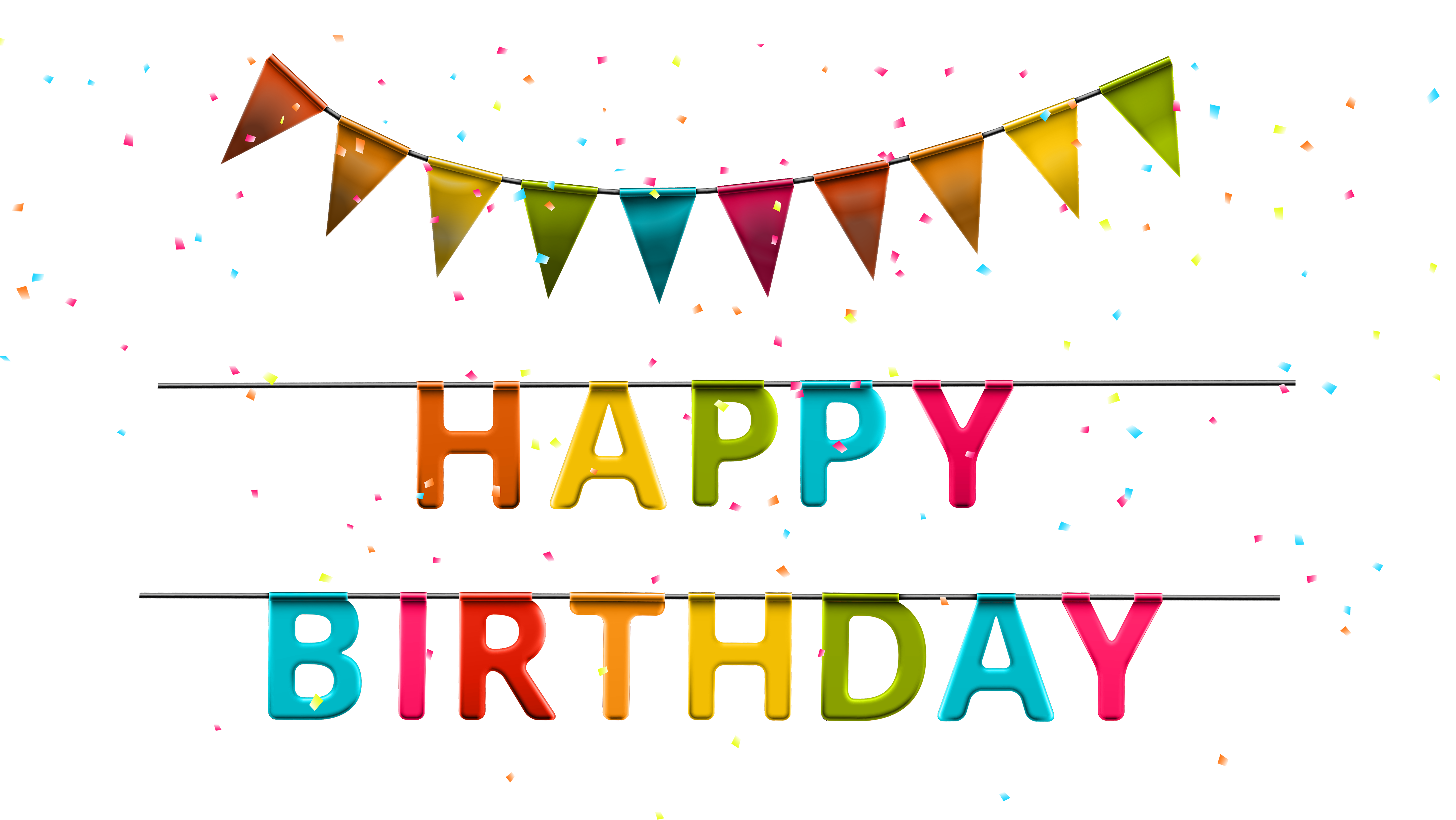 Streamers clipart happy birthday. With streamer png clip