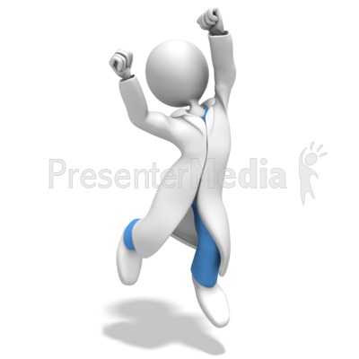 Doctor or nurse jumping. Celebration clipart success