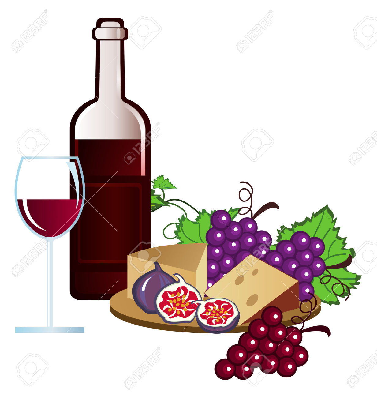 cheese clipart wine tasting