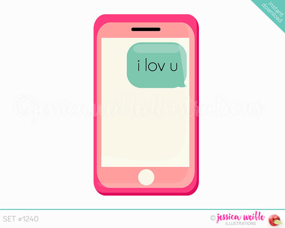 Cellphone clipart cute. Instant download i lov