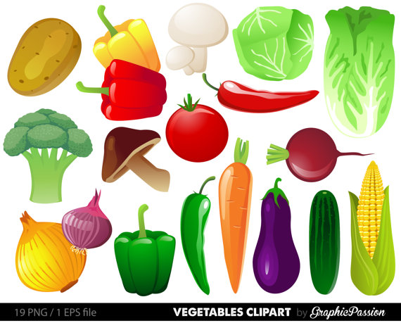 Vegetables digital clip art. Cell clipart vegetable