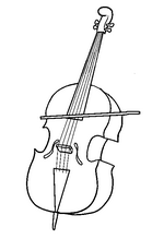cello clipart coloring page