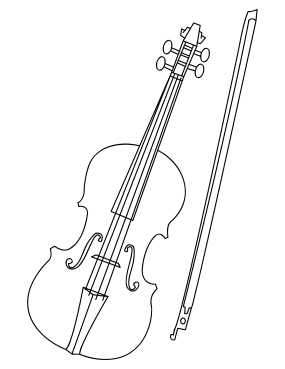 cello clipart coloring page