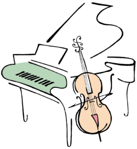 cello clipart piano