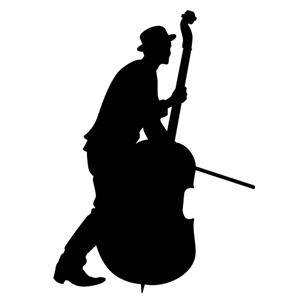 Picture of stand up. Cello clipart silhouette