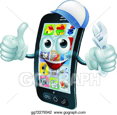 Eps illustration mobile phone. Cellphone clipart animated