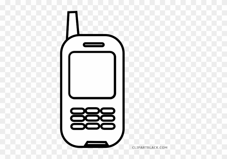 Cellphone clipart black and white. Jpg free library cell
